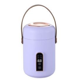 Mini Rice Cooker Efficient Heating Insulated Portable Multifunction Soup Porridge Stewpot For Home Office Dorm Purple