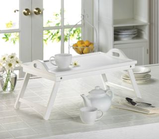 Versatile White Folding Tray - Perfect For Serving And Storage