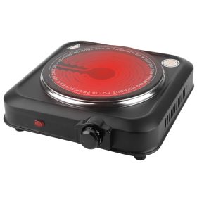 1000W Electric Infrared Single Burner Portable Heating Hot Plate Stove Countertop RV Hotplate with 7.5” Glass Cooktop Stepless Temperature Adjustments (Option: ElectricSingleBurne)